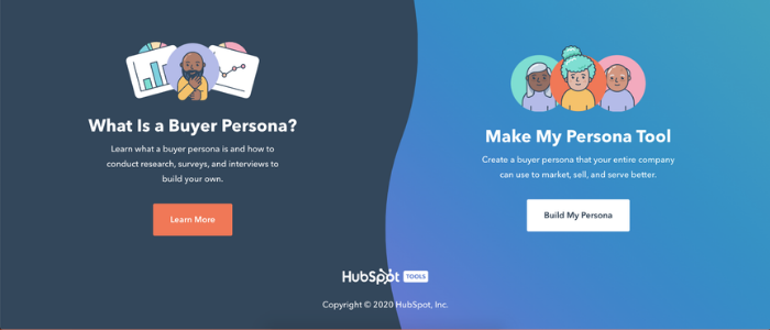 Outil de création de personas de HubSpot pour soutenir le design UX