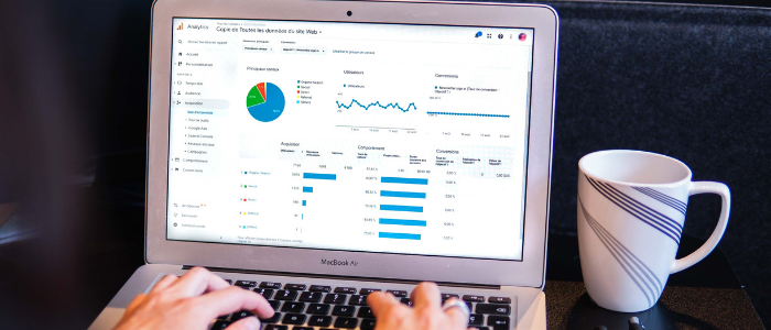 Computer showing a Google Analytics report