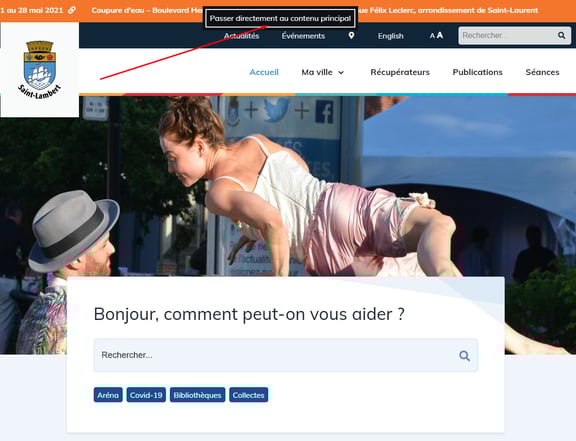 Exemple du menu caché qui apparait lorsqu'on appuie sur Tab.
