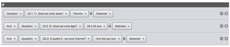 Qualtrics-filtres