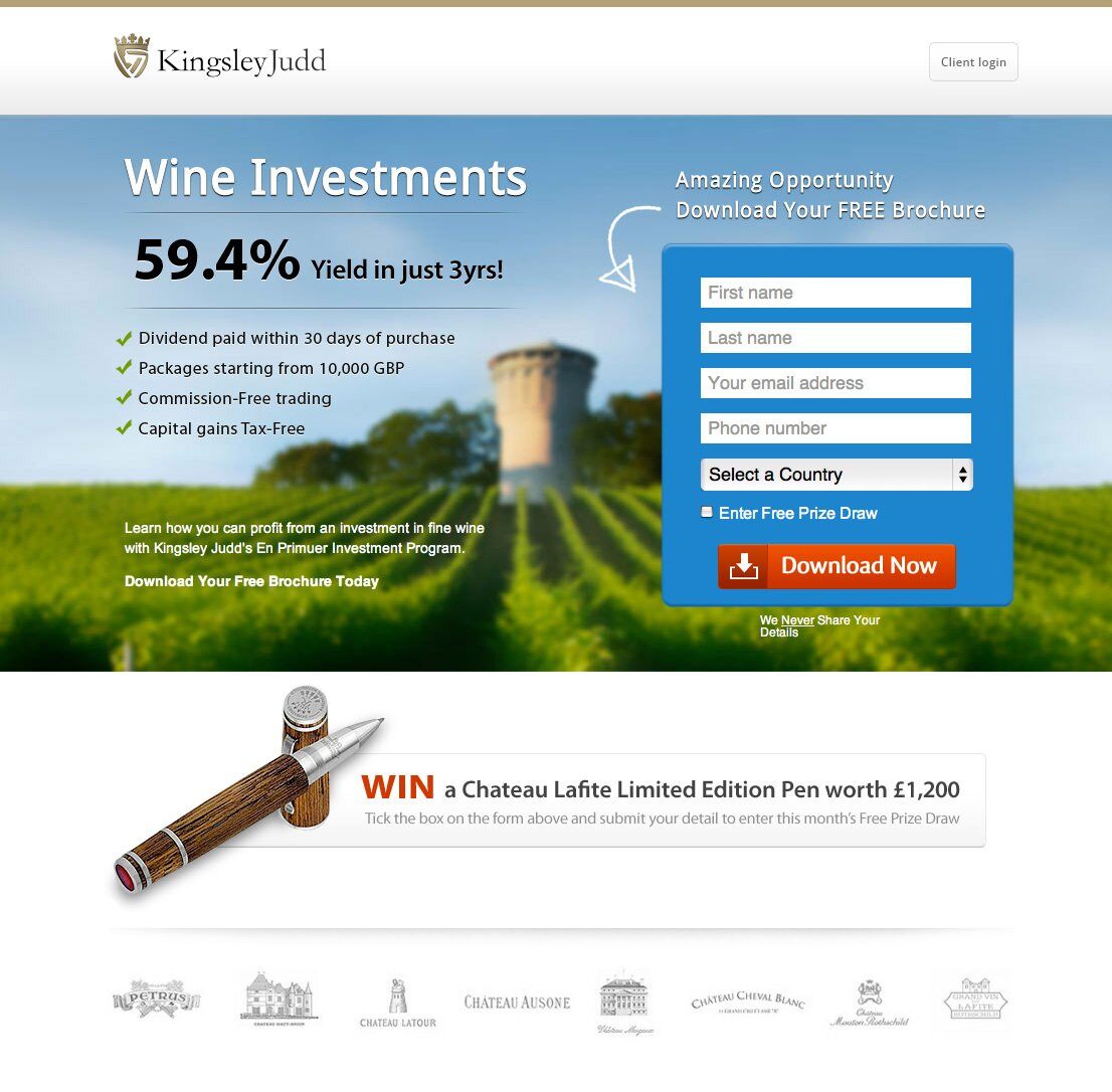 Page de destination utilisant les indices directionnels