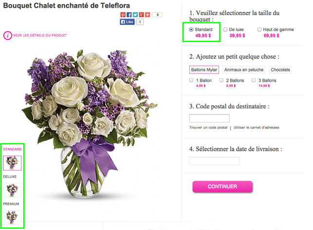 Fly conseils - Solution E-commerce - Optimiser page produit - Photos évolutives - Bouquet de fleur Teleflora