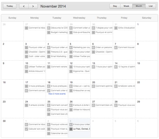 Calendrier Hubspot