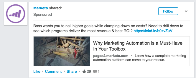 linkedin ads sponsored content
