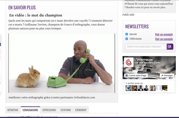 vidéo sur site