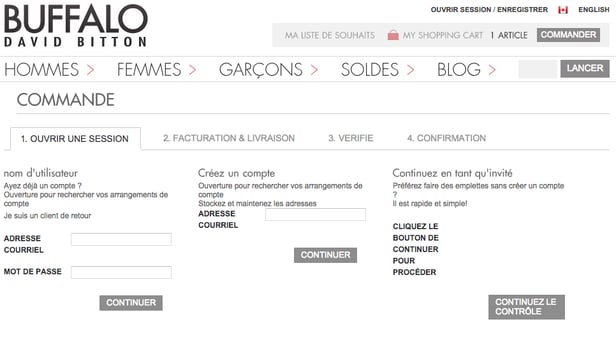 Fly Conseils - Solution e-commerce - Optimiser le checkout - Guest Checkout Buffalo Fly Conseils - Solution e-commerce - Optimiser le checkout - Guest Checkout Buffalo