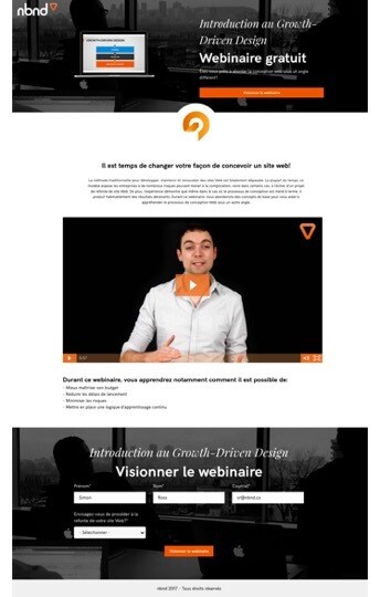 Page Webinaire avec Vidéo