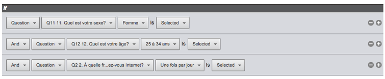 Qualtrics-filtres